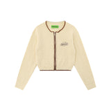 Women Sweater Short Knitted Cardigan Crew Neck Casual Spring and Autumn Girls