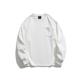 Unisex Hoodie Vintage Pocket Loose round Neck Sweater Couples Coat
