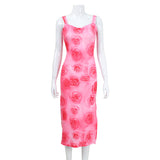 Women's Desses Printed Suspender Skirt Dress Women