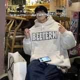 Men Hoodie Sweater Men's Autumn and Winter Korean Style Trendy Letters Loose and Warm Top