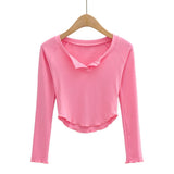 Women T-Shirt Bottoming Shirt Yoga Workout Long Sleeve T-shirt