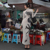 Women Desses Dress Spring and Autumn Women Print Fishtail Dress
