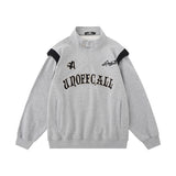 Men Hoodie Loose Sweater Men's Autumn and Winter Letter Embroidery Daily Leisure