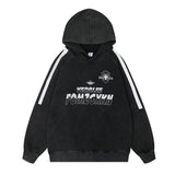 Men Hoodie Embroidered Letters Patchwork Hoodie