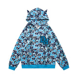Men Hoodie Devil Horn Hoodie Coat Male Loose Letters