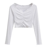 Women T-shirt Short-Sleeved T-shirt Women's Autumn High Waist Top