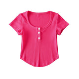 Women T-Shirt Short-Sleeved T-shirt Women's Summer round Neck Top