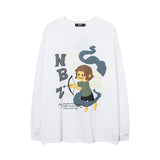 Men Long Sleeve Shirt Printed Couple Long Sleeve T-shirt Men and Women All-Matching Base