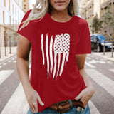 Women Independence Day T Shirt Printed Short-Sleeved Top Female Summer