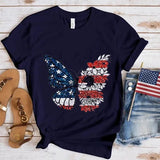 Women Independence Day T Shirt Crew Neck Short Sleeve T-shirt Top