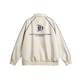 Unisex Jacket Autumn Plaid Letters Embroidered Jacket Women's Clothing