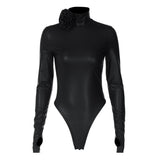 Women Jumpsuit Winter Fashion High Collar Long Sleeve Jumpsuit