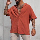 Men Shirt Summer Men's Short Sleeve Solid Color Casual