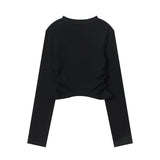 Women Long Sleeve T-Shirt Letter Printed Long Sleeve T-shirt Women's Spring and Autumn Crew Neck Casual