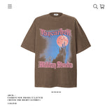 American vintage street T-shirt pure cotton retro men's and women's summer loose