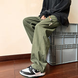 Men Sweatpants Overalls Men's Autumn and Winter Loose Wide Leg Straight Casual