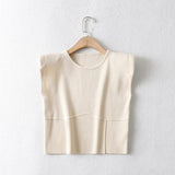 Women T-Shirt Top T-shirt Bottoming Shirt Knitted Vest Top