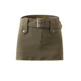 Women Skirt Vintage A- line Skirt Ins Denim Super