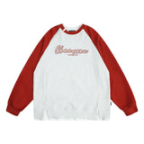 Men Hoodie round Neck Sweater Men's Autumn Loose Raglan Sleeve Top