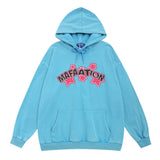Men Hoodie Printed Hoodie Men's Spring and Autumn Loose Casual Long Sleeves Washed Old