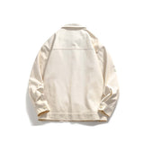 Unisex Jacket Fall Color Contrast Patchwork Turn-down Collar Coat Women's Clothing