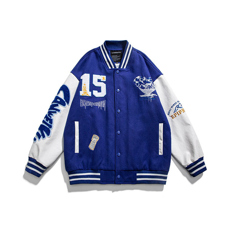 Varsity Jacket Vintage Spring Embroidery Baseball Uniform