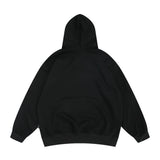 Men Hoodie Letter Embroidered Shoulder Pad Decorative Hooded Sweater