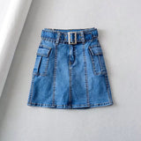 Women Skirt Summer High Waist Slimming Denim Skirt Skirt