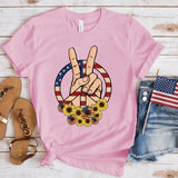 Women's Independence Day T Shirt round Neck Short Sleeve T-shirt Women's Top