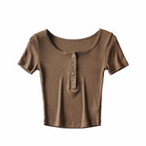 Women's T-Shirt Summer Round Neck Short sleeved T-shirt Top