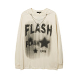 Men Long Sleeve Shirt Printed Bottoming Top Dark Lazy Style Long Sleeve T-shirt for Men