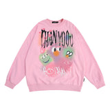 Men Hoodie Cartoon Graffiti round Neck Sweater