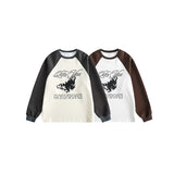 Unisex Hoodie Retro University Style Crew Neck Pullover Sweatshirt Boys and Girls Coat