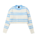 Women Sweater Striped Short Style Knitwear Girls' Spring and Autumn Long Sleeve