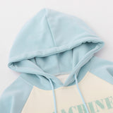 Men Hoodie Kitten Printed Hoodie Men's Color Contrast Patchwork Raglan Sleeve Pullover Hoodie