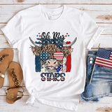 Women's Independence Day T Shirt round Neck Short Sleeve T-shirt Women's Top
