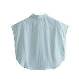 Women T-Shirt Striped Stitching Loose Shirt Top