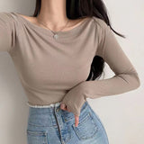 Women's Long Sleeve Shirt Autumn round Neck Top