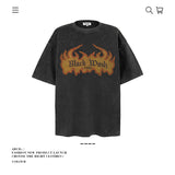 American vintage street T-shirt pure cotton retro men's and women's summer loose