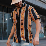 Men Shirt Summer Men's Casual Shirt Printed Short Sleeve