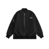 Unisex Jacket Autumn Strong Wrinkle Multi-Zipper Coat