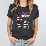 Women's Independence Day T Shirt round Neck Short Sleeve T-shirt Women's Top