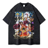 Monkey D Luffy T Shirt Vintage Washed Anime One Piece T-shirt