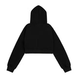 Women Hoodie Short Zipper Cardigan Sweater Autumn Hooded Jacket