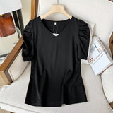 Women T-Shirt T-shirt Women's Short Sleeve Summer White T-shirt Loose