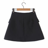 Women Skirt Ins Fashion Casual Suit Women's High Waist Pocket Skirt