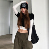 Women Long Sleeve Shirt Autumn Long Sleeve Short Top Women's round Neck Bottoming Shirt
