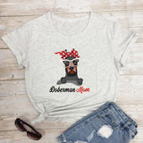 Colored Bandana Doberman Mom T-shirt Cute Dog Mom Gift