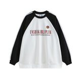 Men Hoodie Color-Block Raglan Sleeves round Neck Sweater Men