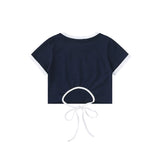 Women T-shirt Letters Embroidered Short-Sleeved T-shirt Girls Summer Casual round Neck